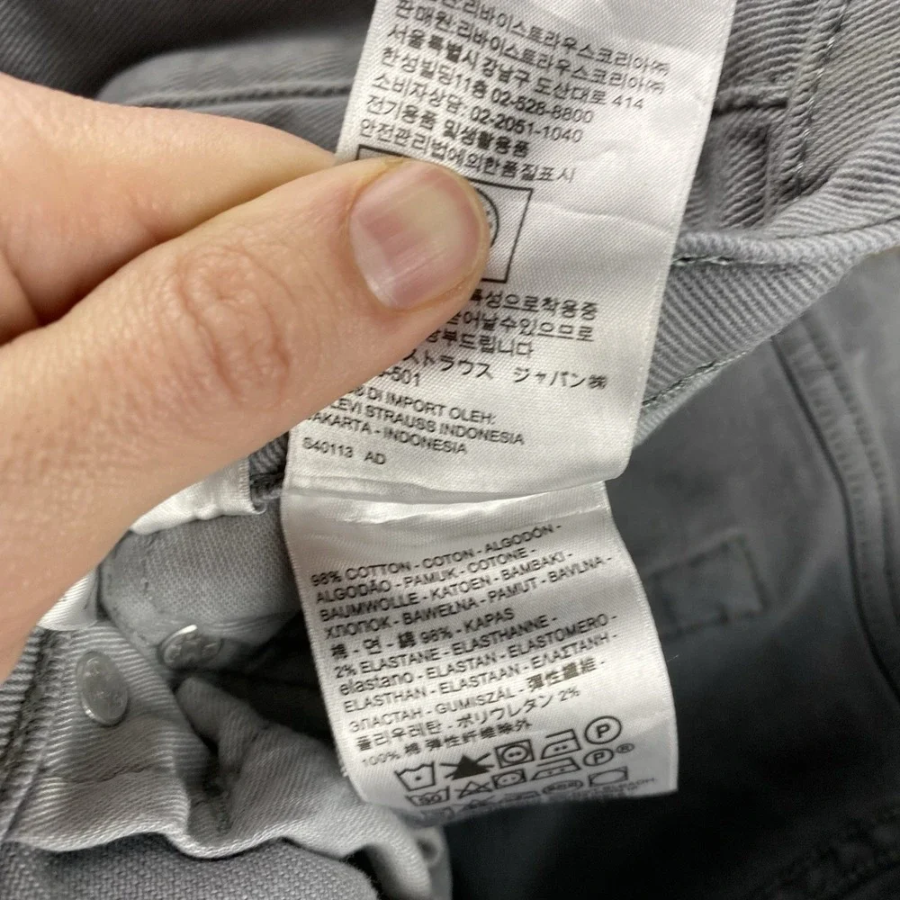 Levis 514 Slim Straight Jeans Mens‎ 34x34 Gray Mid Rise